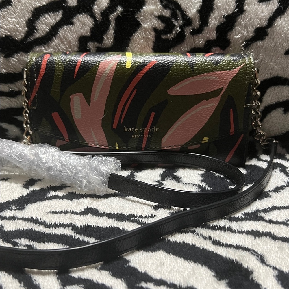 Kate Spade Multicolor Floral Crossbody Bag or wallet on a chain.